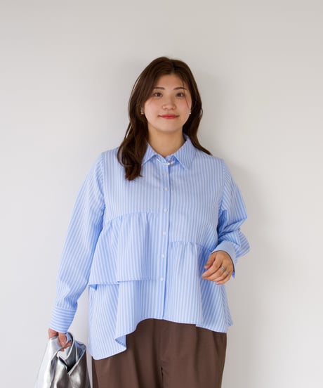 Asymmetric shirt | ブルー