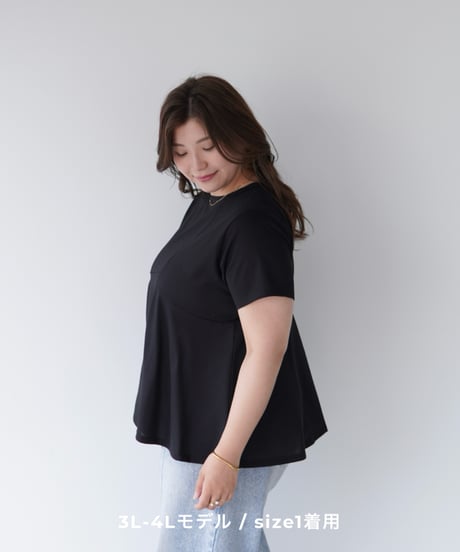 asymmetry T-shirt | ブラック