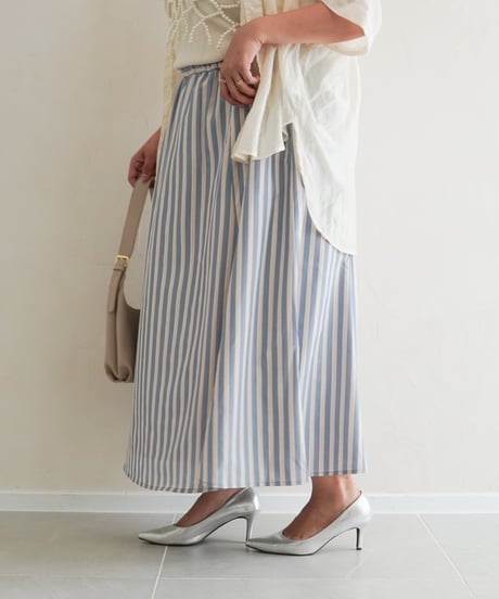 stripe skirt｜ブルー