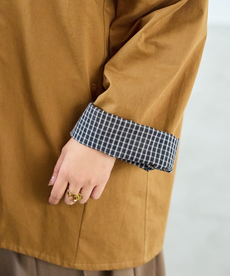 Laveange】ステンカラーコート | ブラウン | MI AND MOU