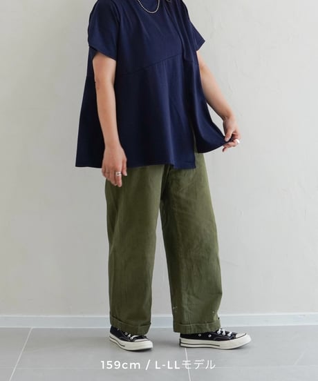 asymmetry T-shirt | ネイビー