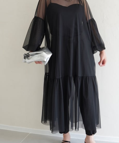 tulle dress｜ブラック