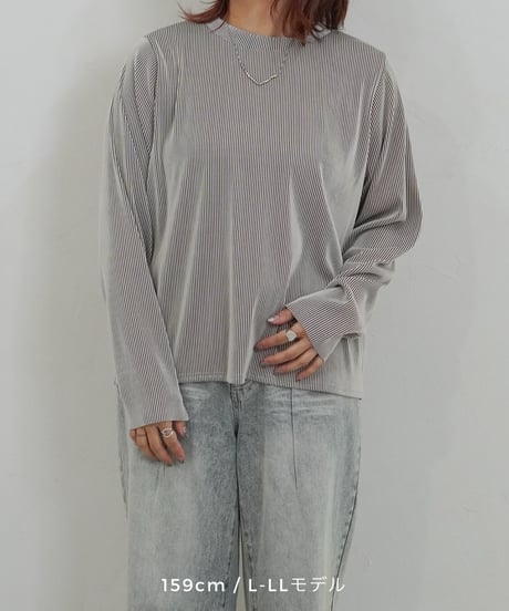 mini neck pullover | ストライプ
