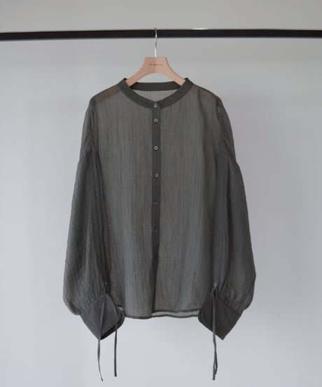sheer ribbon blouse｜スモーク