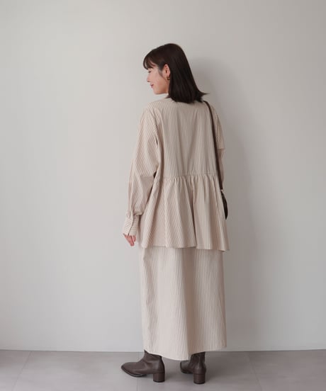 asymmetry shirt one-piece | モカ