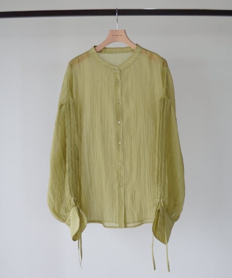 sheer ribbon blouse｜オリーブ