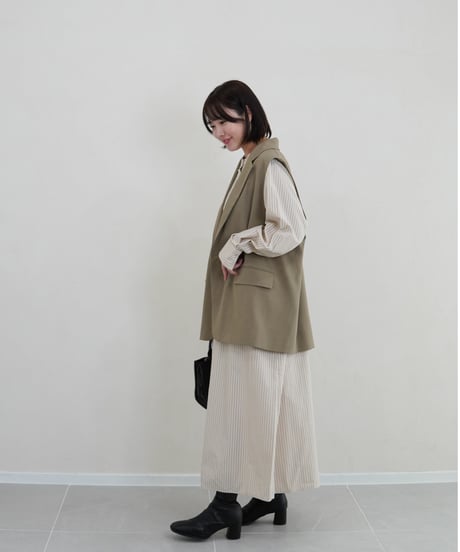 vest jacket | カーキ