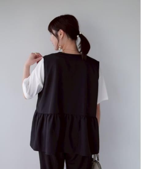 vest blouse｜ブラック