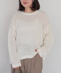 mesh knit pullover | オフホワイト