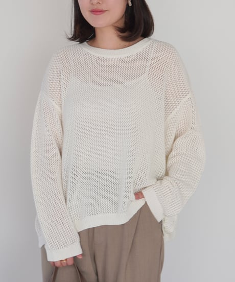 mesh knit pullover | オフホワイト