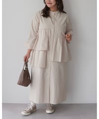 asymmetry shirt one-piece | モカ