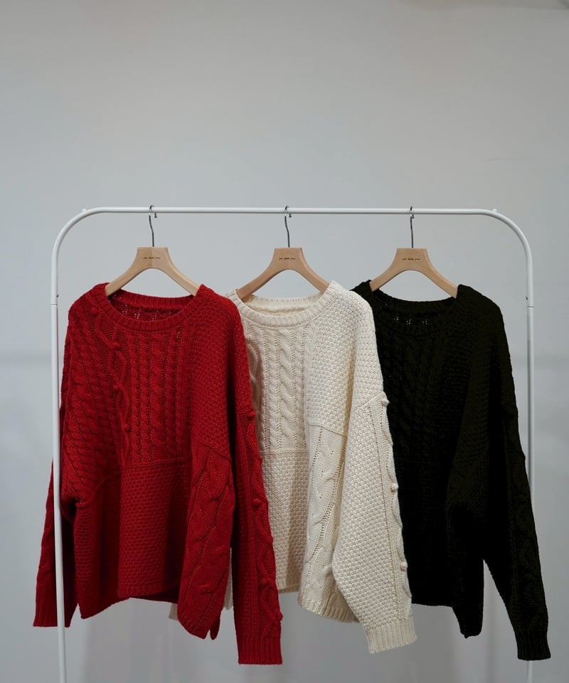 patchwork knit | アイボリー | MI AND MOU