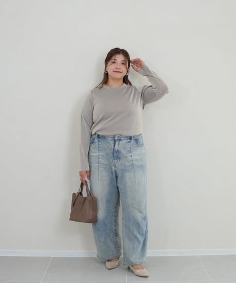 mini neck pullover | ストライプ