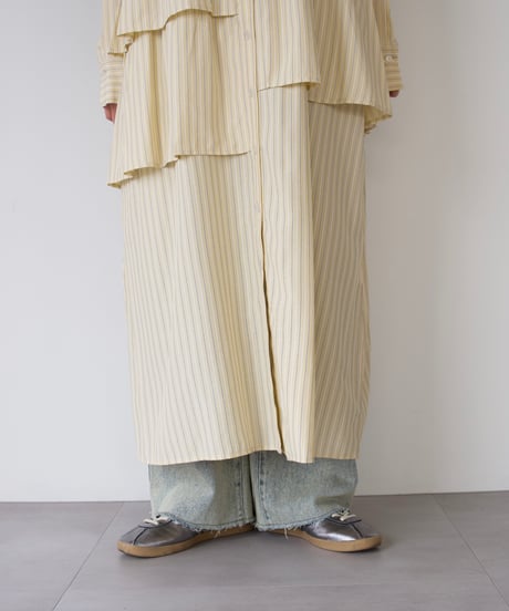 asymmetry shirt one-piece | イエロー