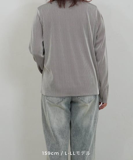 mini neck pullover | ストライプ