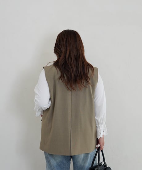 vest jacket | カーキ