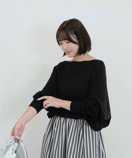 boatneck knit | ブラック