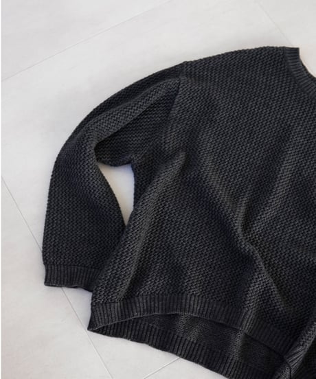 mesh knit pullover | チャコール