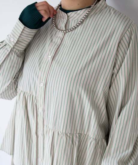 asymmetry shirt one-piece | グリーン
