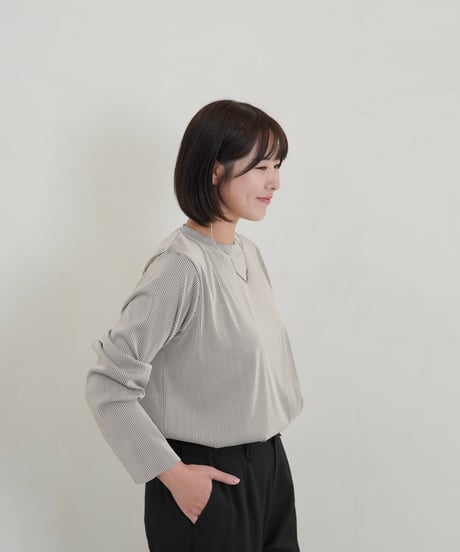 mini neck pullover | ストライプ