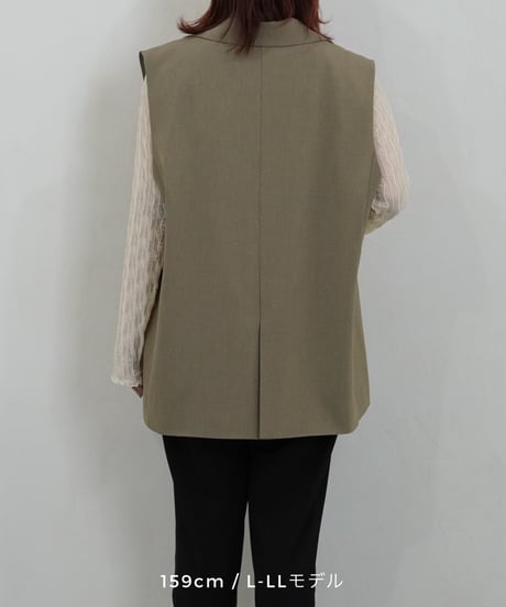 vest jacket | カーキ