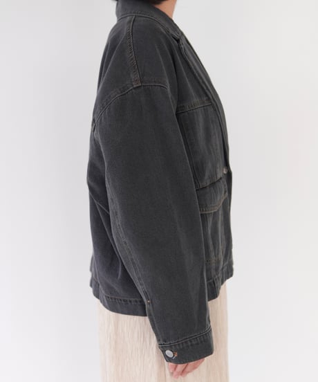 tailored denim jacket｜ブラック