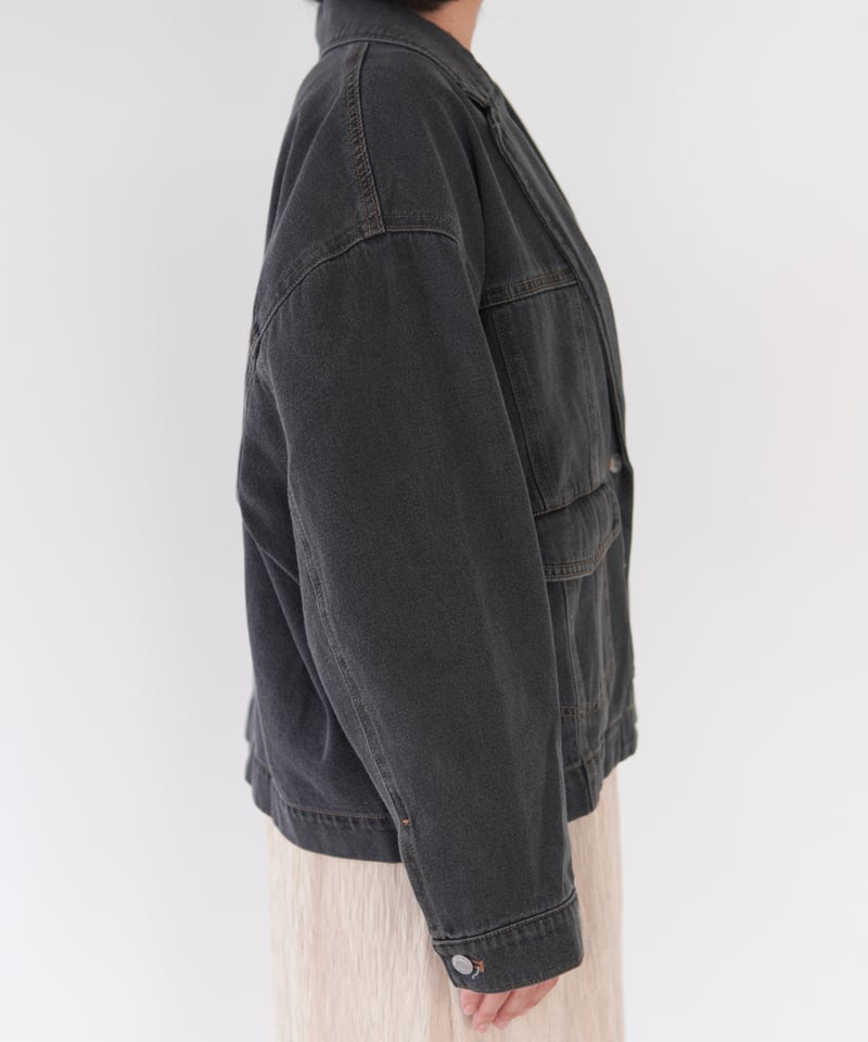 tailored denim jacket｜ブラック | MI AND MOU