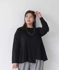 Asymmetric Long T-shirt | ブラック