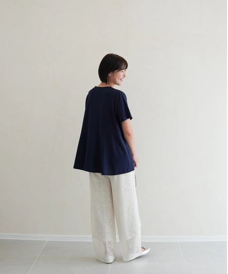 asymmetry T-shirt | ネイビー
