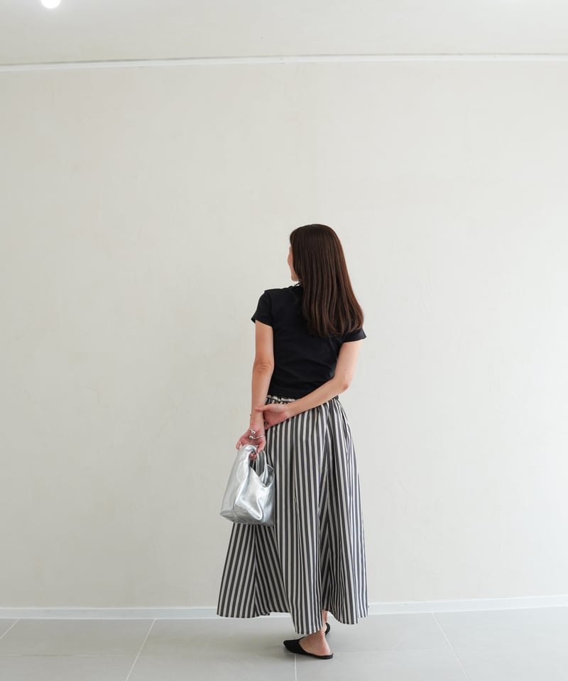 stripe skirt｜ブラック | MI AND MOU