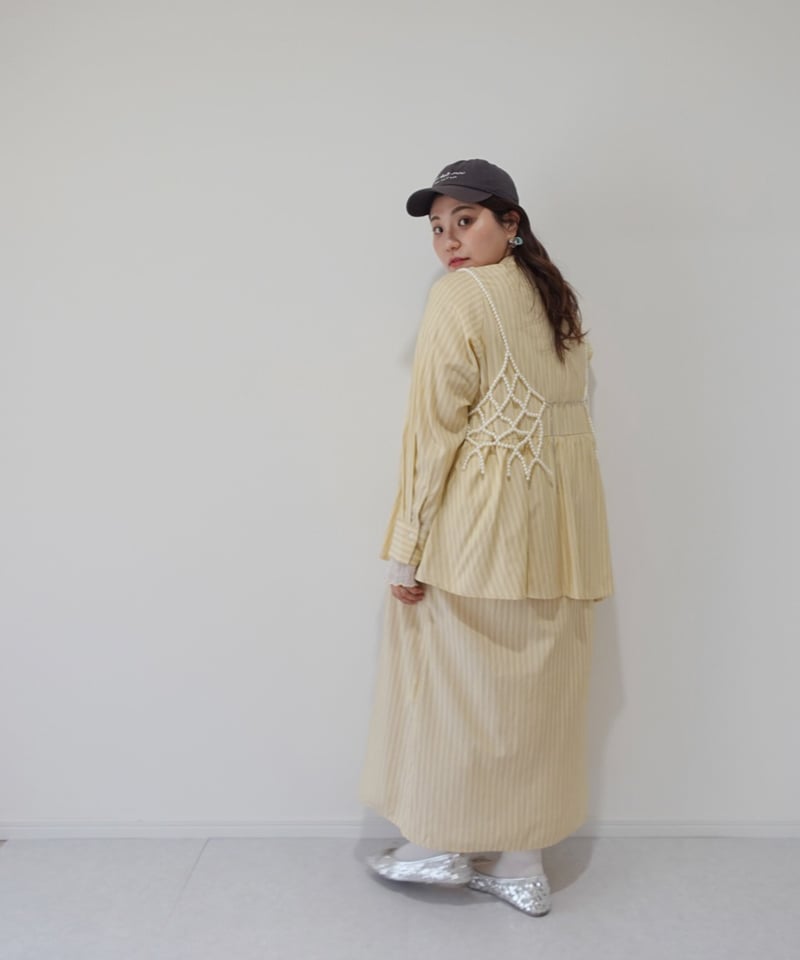 受注販売】asymmetry shirt one-piece / イエロー | MI AND 受注販売】asymmetry shirt one-piece / イエロー | MI AND
