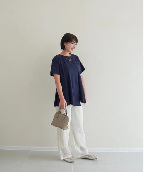 asymmetry T-shirt | ネイビー