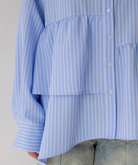 Asymmetric shirt | ブルー