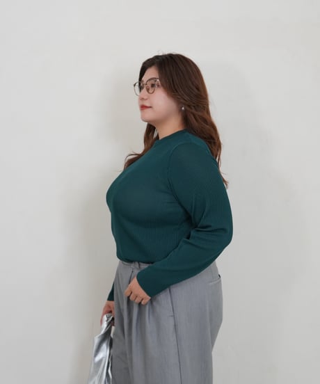 mini neck pullover | グリーン
