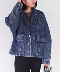 tailored denim jacket｜ブラック | MI AND MOU