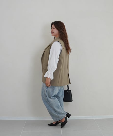 vest jacket | カーキ