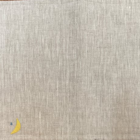 よもぎ玄米カイロ　リネン100％カバー付き　キナリ【月と星の刺繍】