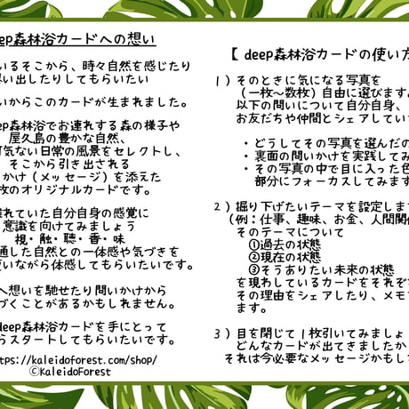 【日本語版】deep森林浴®・森林セラピーカード
