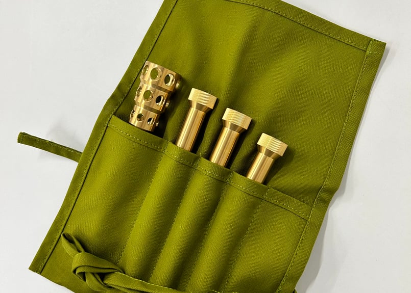 真鍮削り出しの火吹き棒火樂 KAGURA 【収納袋とメンテ用クロス】付き