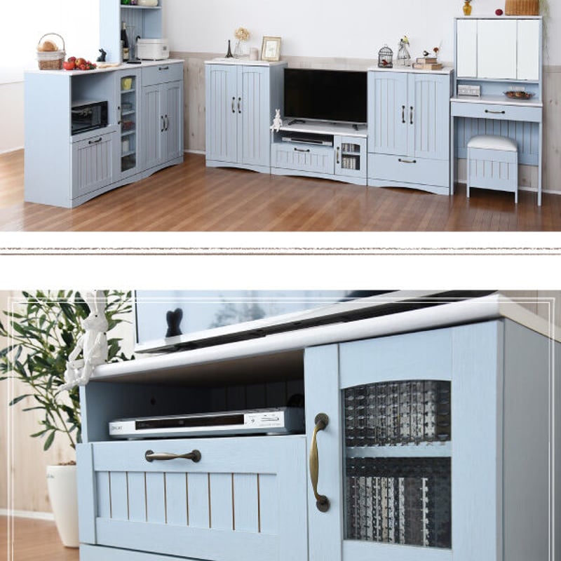 フレンチカントリー テレビ台 テレビボード コンパクト 幅80 奥行 40