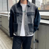 redad black denim snap jacket