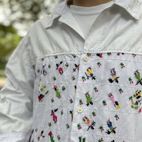 redad madagascar embroidery wide shirt