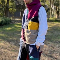 redad outdoor patchwork hood vest