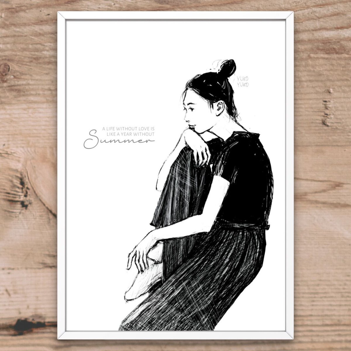 線画好き、モノクロ好きのためのポストカード【横顔】3枚セット[送料