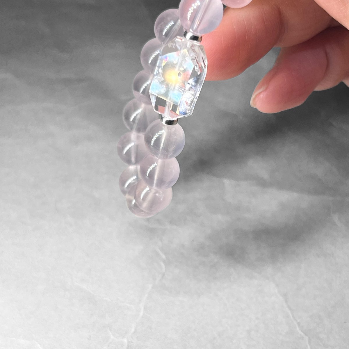 mix bracelet：rose quartz / ミックスブレスレット h：ローズクォーツ