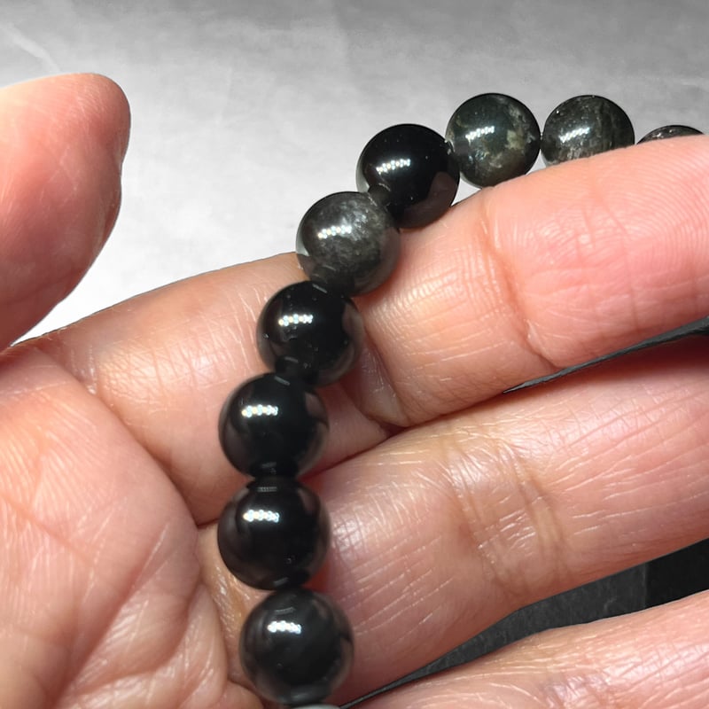 mix bracelet：silver obsidian bracelet / ミックスブレス
