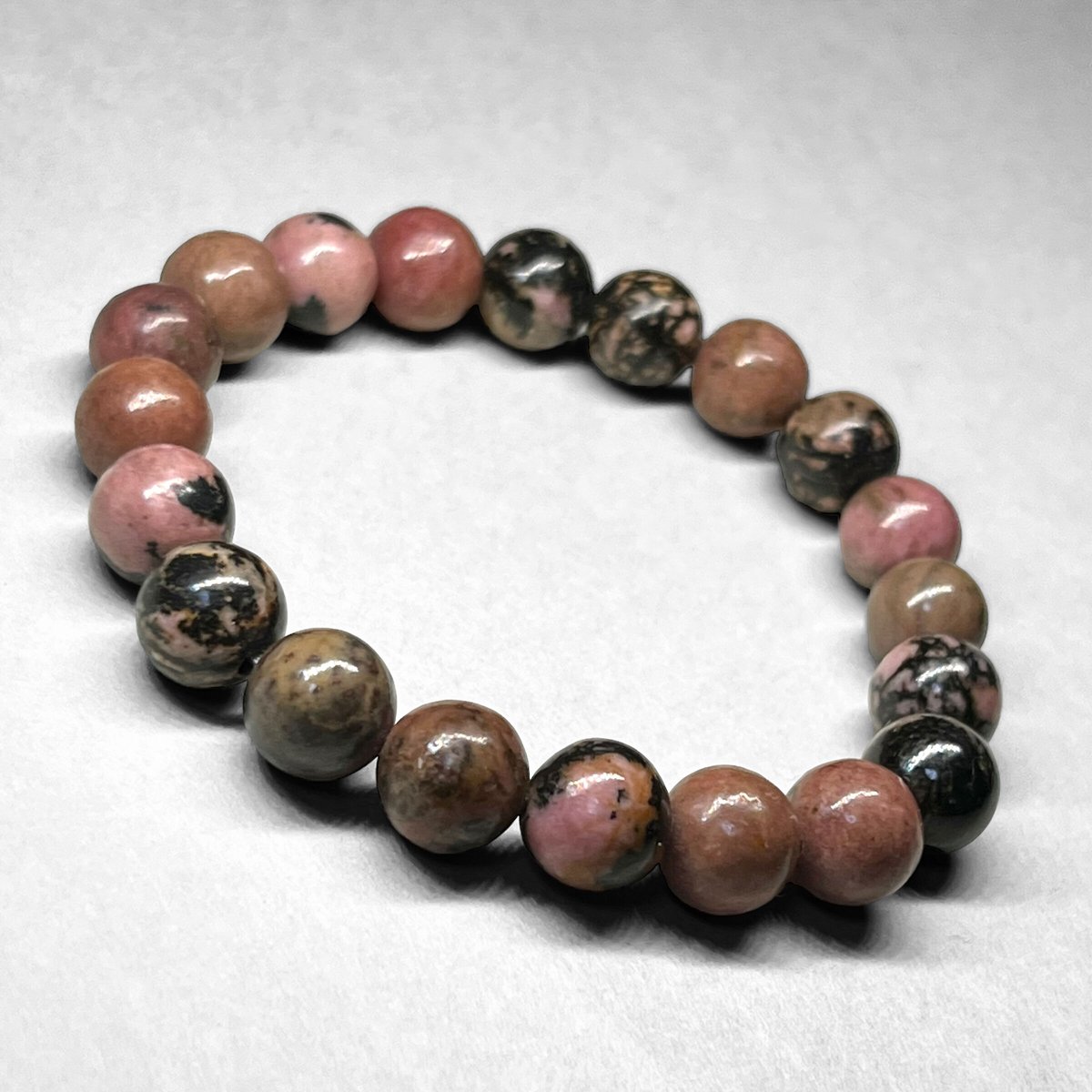 black lace rhodonite bracelet / ブラックレースロードナイトブレ