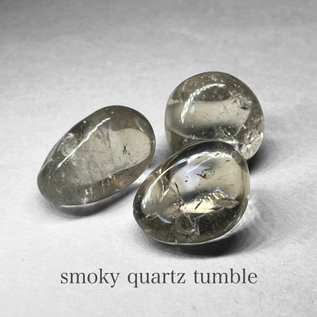 smoky quartz tumble / スモーキークォーツタンブル G ( 3個セット・レインボーあり )