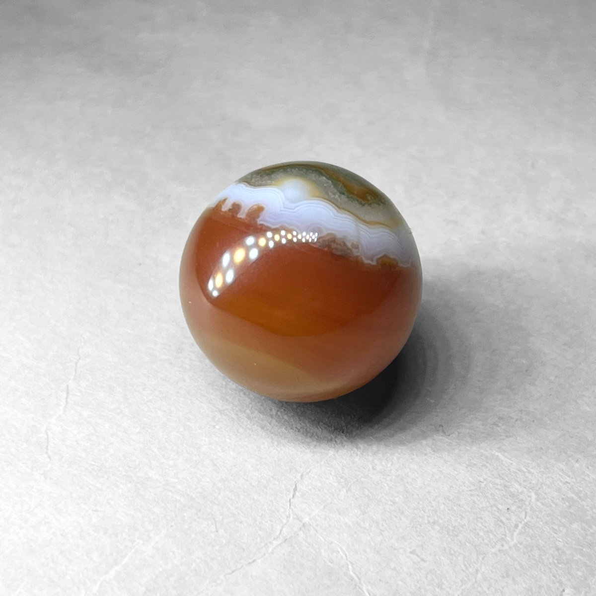 天然石　高品質　アフリカレッドアゲート　瑪瑙　スフィア　サイズ：約53.4㎜ red agate sphere / レッドアゲートスフィア A | N.st