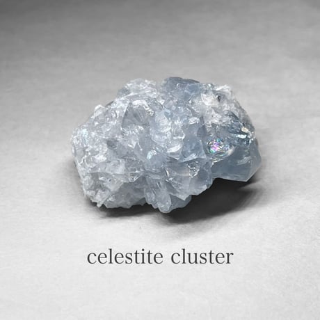 Celestite cluster / セレスタイトクラスター O ( レインボーあり )